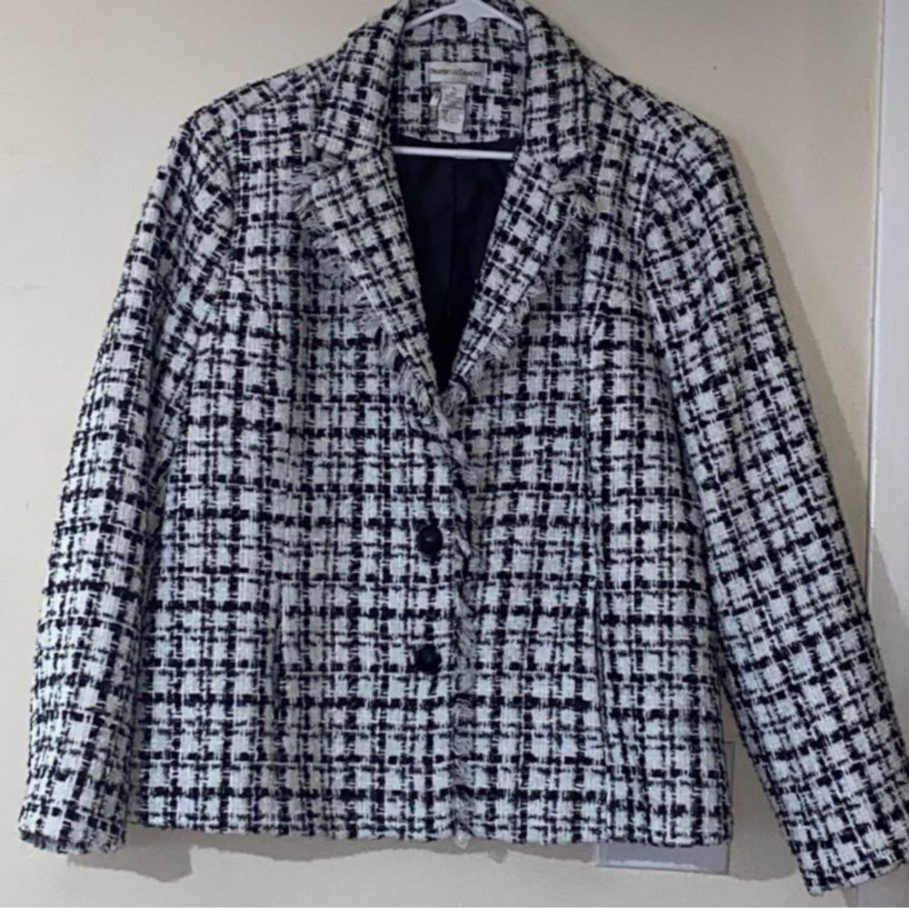 Draper’s & Damon’s Chic Monochrome Tweed Blazer Size XL